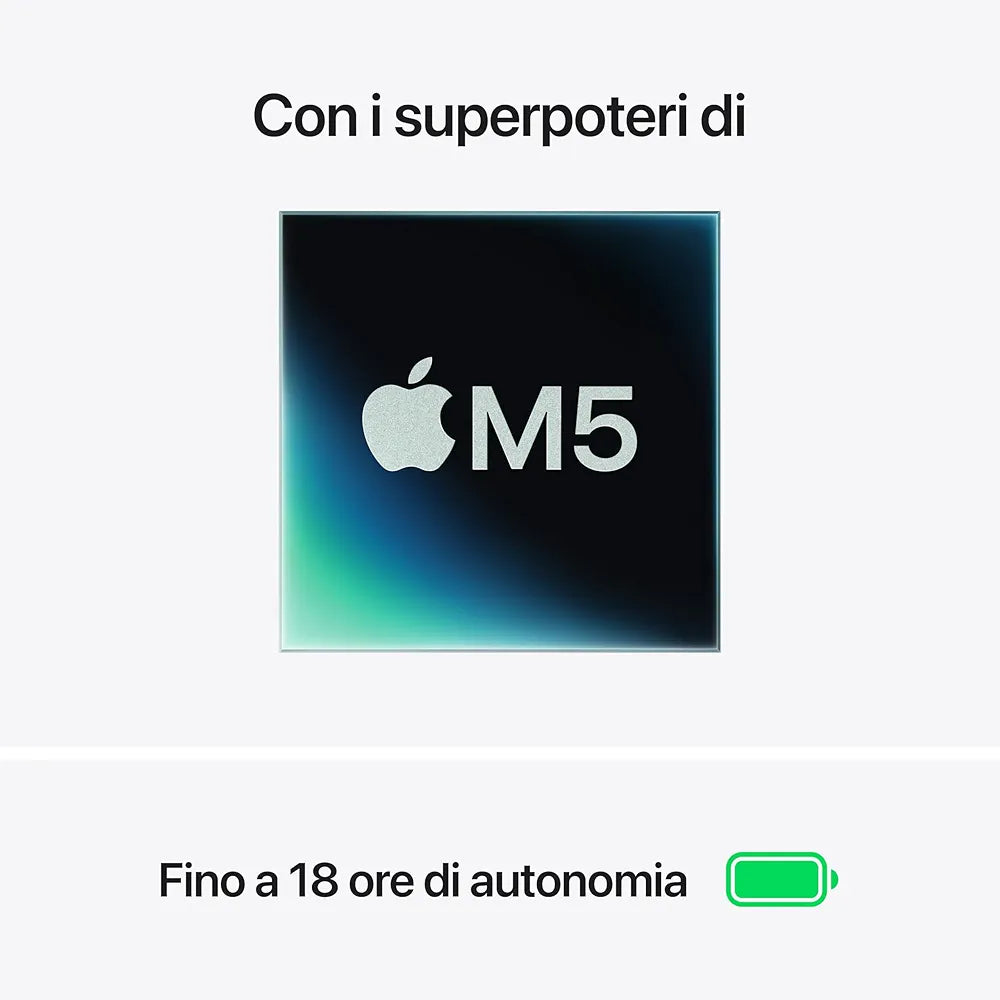 Apple MacBook Air 15'' con chip M5: progettato per l’AI, display Liquid Retina da 15,3'', 24GB di memoria unificata, 1 TB di archiviazione SSD, 10 CPU, 10 GPU, Wi Fi 7 – Mezzanotte