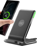 INIU Caricatore Wireless per iPhone, 15W Stazione di Ricarica Wireless con Luce Adattiv Supporto Telefono, Wireless Charger da Vaggio per iPhone 17 16 15 Pro Max Samsung S25 S24 Google Pixel etc