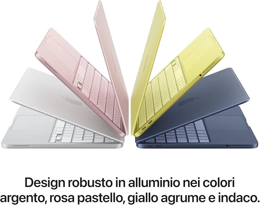 Apple MacBook Neo 13'' con chip A18 Pro: progettato per l’AI e Apple Intelligence, display Liquid Retina, 256GB di archiviazione SSD, videocamera FaceTime HD a 1080p – Giallo agrume