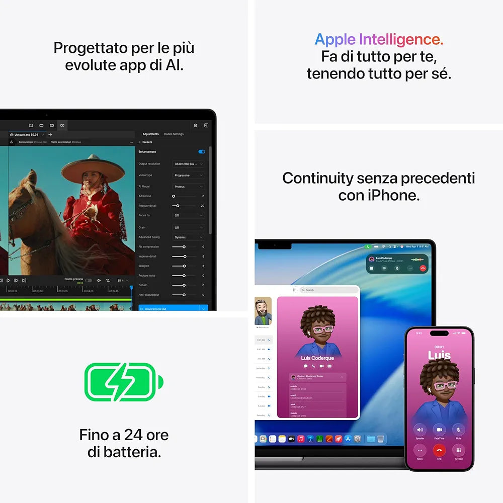 Apple MacBook Pro Portatile con chip M5 Pro, CPU 18 e GPU 20 core: progettato per l’AI, display Liquid Retina XDR da 16,2'', 48GB di memoria unificata, 1 TB SSD, Wi Fi 7 – Nero siderale