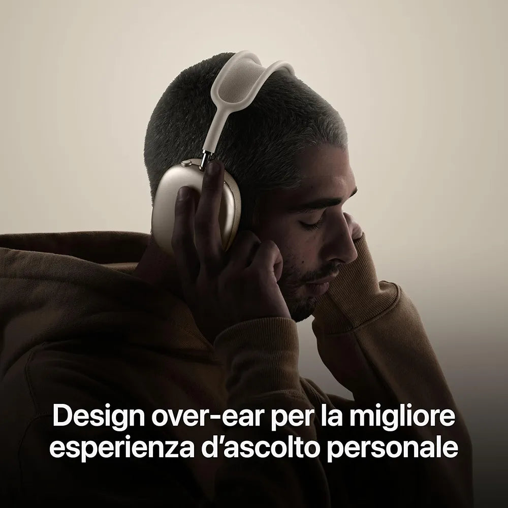 Apple AirPods Max Cuffie wireless over-ear, Cancellazione attiva del rumore di livello pro, Modalità Trasparenza, Audio spaziale personalizzato, Ricarica USB-C, Cuffie Bluetooth per iPhone, Viola