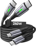 INIU 240W Cavo USB C a USB C, [2-Pezzi 2m] Cavo USB Ricarica Rapida Type-C Nylon Cavo, USBC per iPhone 17 Pro Max, MacBook Air, iPad Pro, Samsung Galaxy S25 Ultra, Pixel 10, Steam Deck ecc